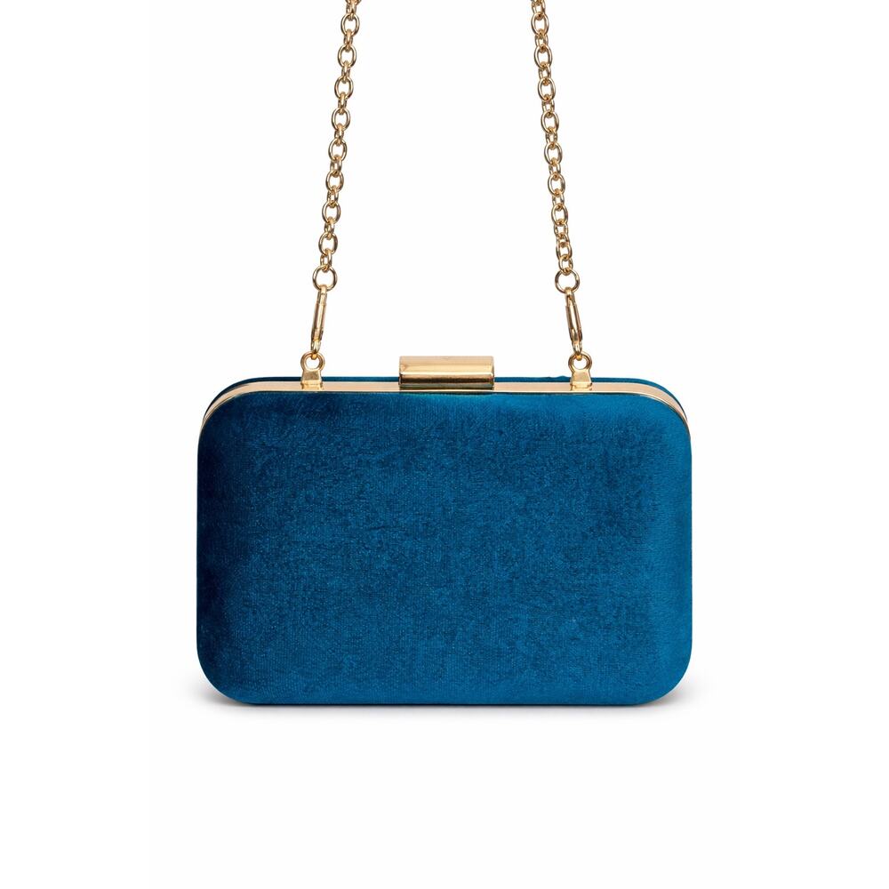 Who What Wear Teal Velvet Clutch Gold Chain Evening Bag Target